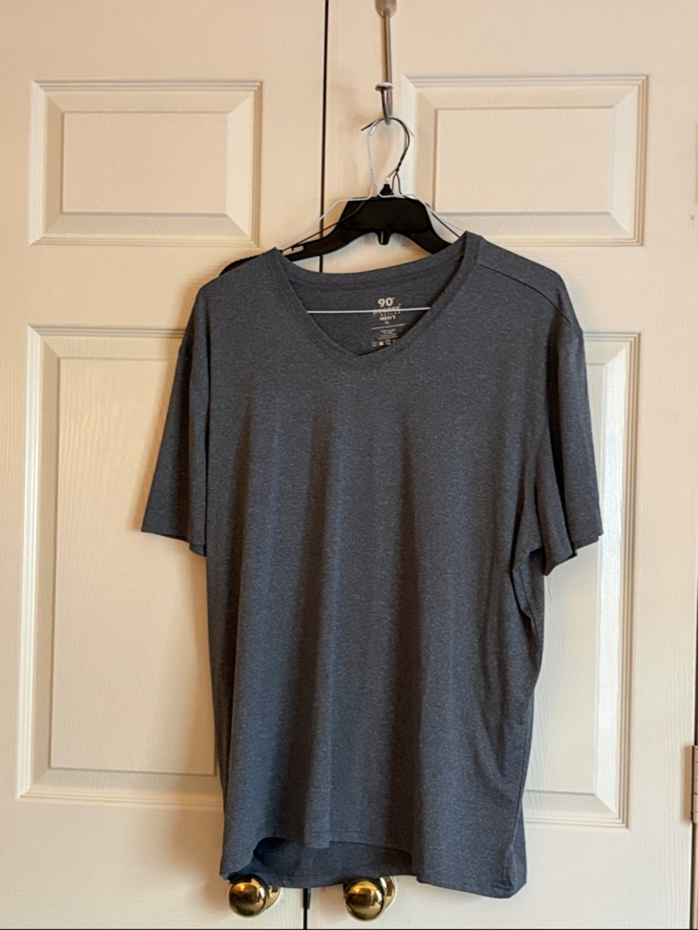 90 degrees XLMen's V-Neck Performance T-Shirt - Dark Gray